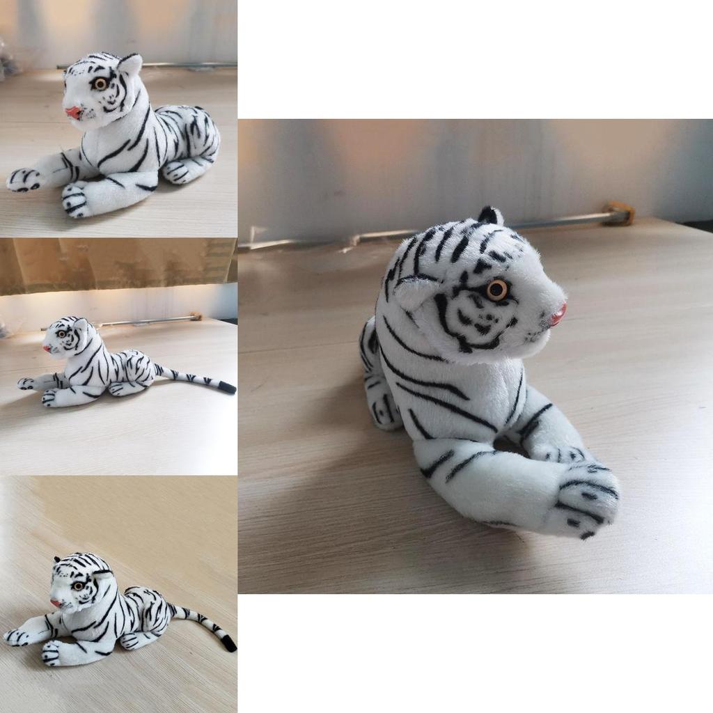 Large Realistic White Tiger Plush Animal 30cm Hairy Stuffed Toy Perfect For Kids