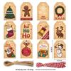 Christmas Tree Ornament & Greeting Card Set - English Tag Label & Wish Card Combo