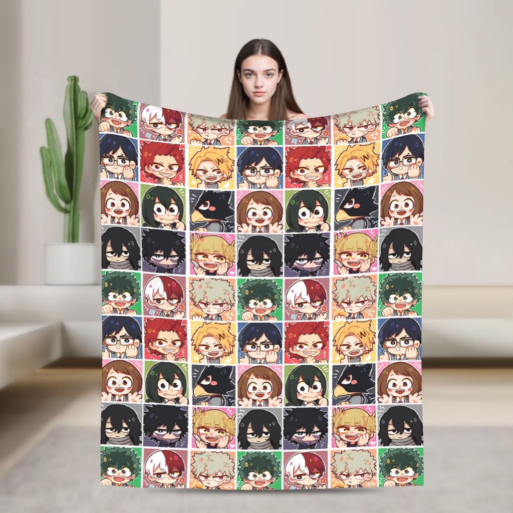 My Hero Academia Class 1-A Blanket Flannel Winter MHA Anime Multifunction Super Soft Throw Blankets for Couch