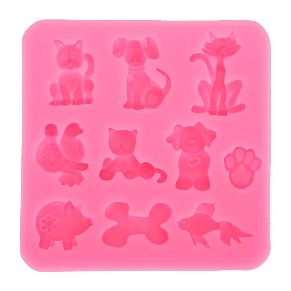 2PCs Silicone Mold   Hand Made Tool Cartoon Animals shape High Temperature Resistance(Gray )
