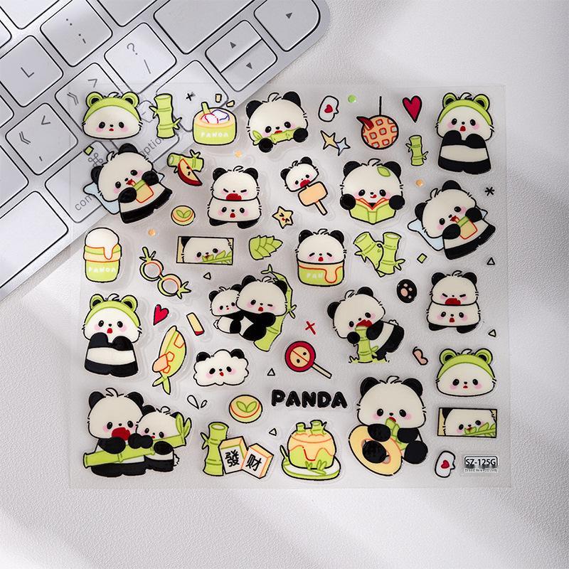 Sky New Panda Bamboo Pattern Journal DIY Phone Case Sticker