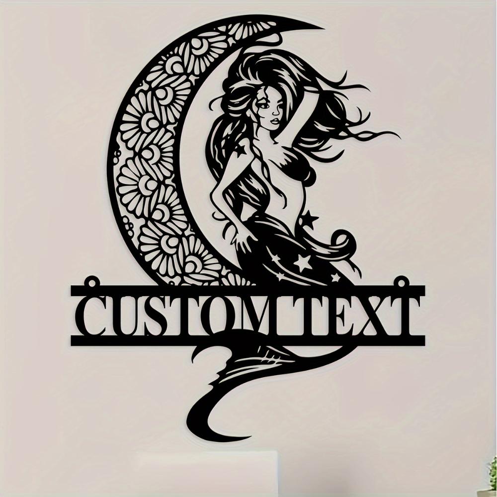 Mermaid Metal Wall Art Custom Outdoor Decor Personalized Gift  Mermaid Wall Art Metal Outdoor Decor Custom Name Personalized