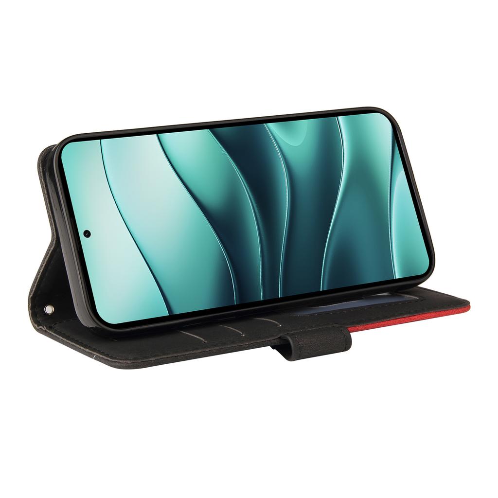 Für Xiaomi Redmi Note 14 5G Lederhülle Brieftasche Ständer Farbspleißung Handyhülle