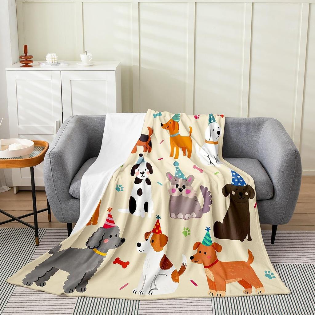 Colorful Cat Pattern Throw Blanket Cute Cartoon Design for Living Room Sofa Decor KidsRoomStyle Gift for Her 150x100
