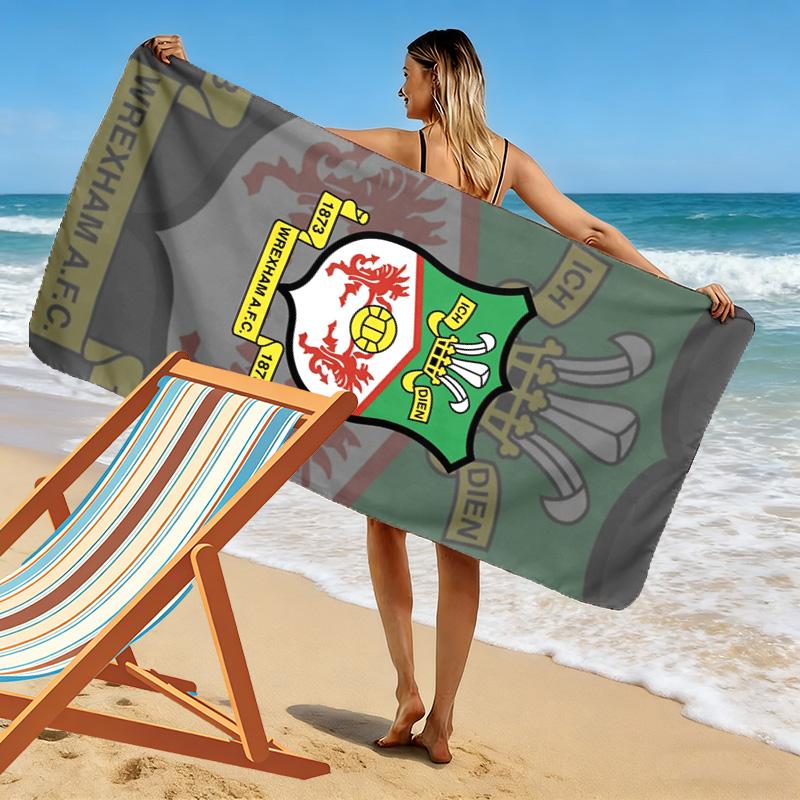 Wrexham AFC Print Beach Towel, Large Soft Quick Dry Towel for Beach Camping Swimming