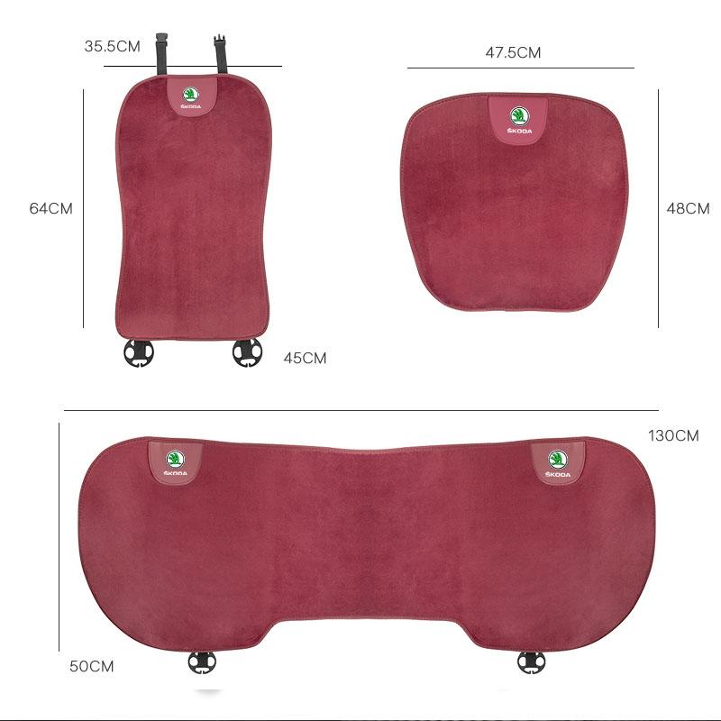 Car Seat Cover Backrest Pad Cushion Plush Interior Accessories For Skoda Octavia Superb Rapid Kodiaq Karoq Fabia Kamiq Enyaq RS