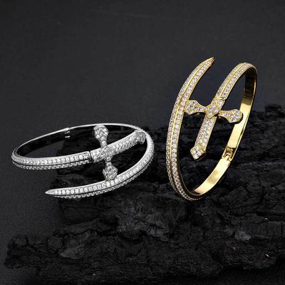 Hip Hop Gerechtigkeit Schwert Kreuz Armband Trendy Marke Personalisierte männer Zirkon Armband High-End-Dekoration