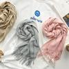 Solid Color Cashmere Scarf Women'S Autumn And Winter Explosion 220G Classic Light Board Monochrome Tassel Versatile Warm Shawl Gift