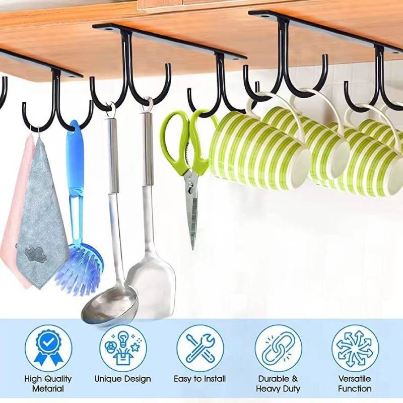 Minimalist Kitchen Cup Holder Rack Copper Black Finish Wall Mount Organizer For Coffee Cups And Mugs