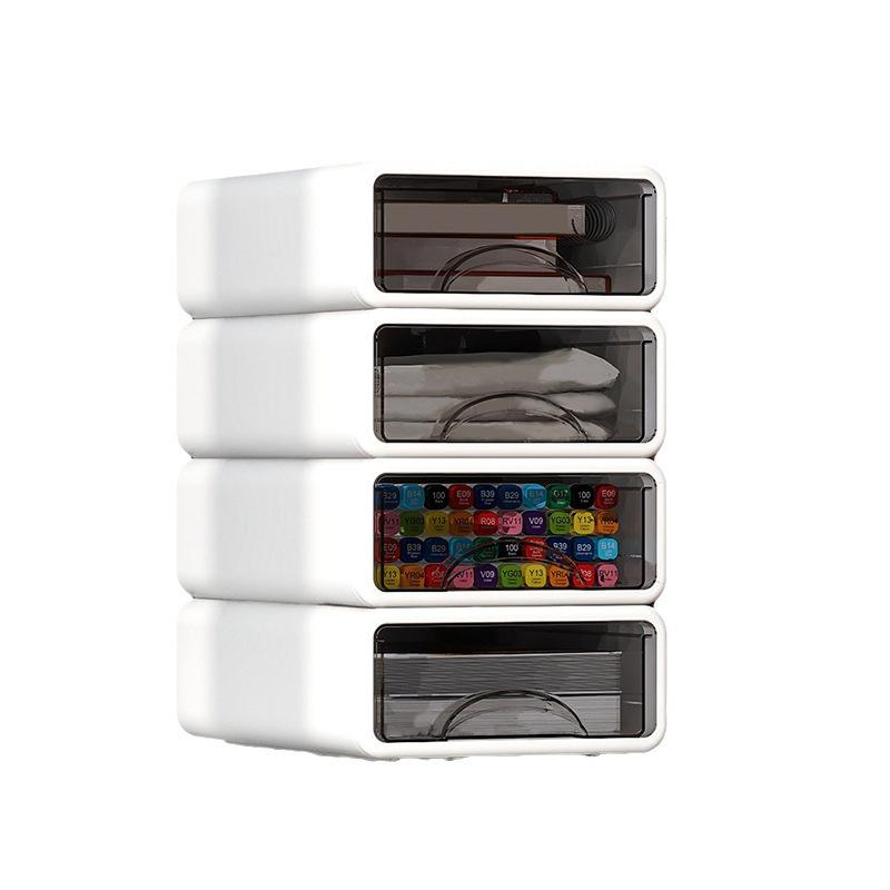 Multi-Layer Stackable Plastic Desktop Organizer for Home or Office