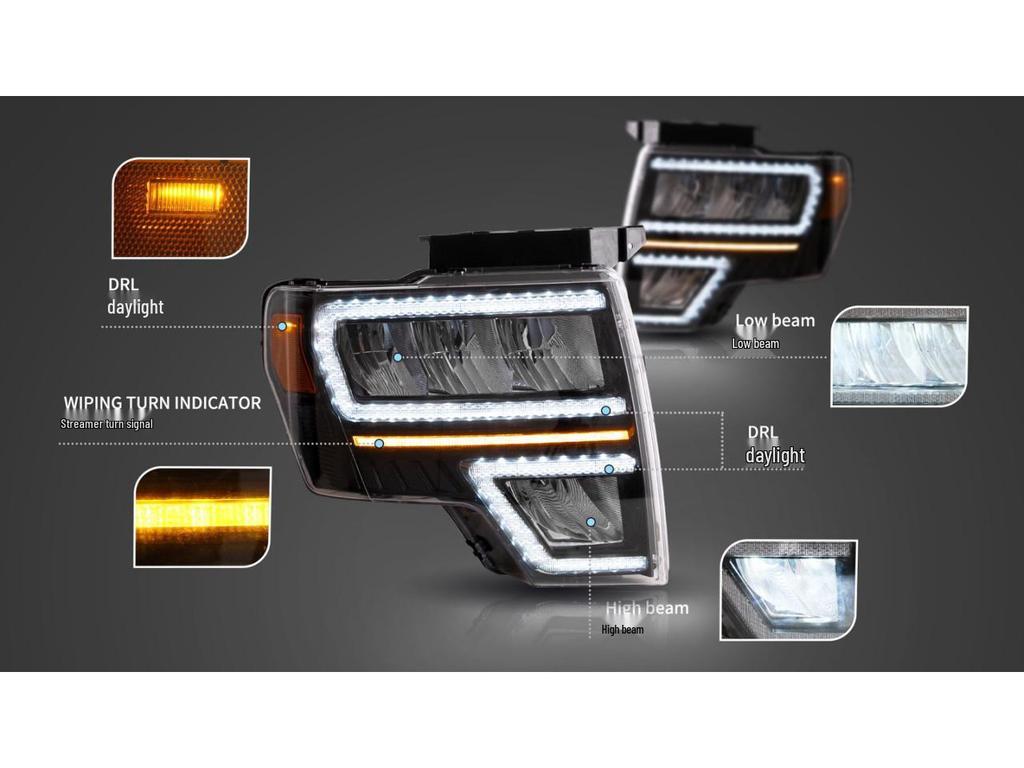 Custom LED Headlight Assembly for 09-14 Ford F150