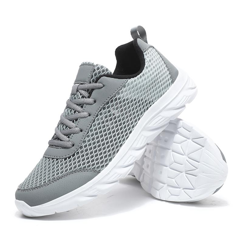 

Спортивная обувь унисекс, летняя сетчатая летающая тканая мужская обувь для фитнеса с медленным ходом, женская уличная обувь 46 серый