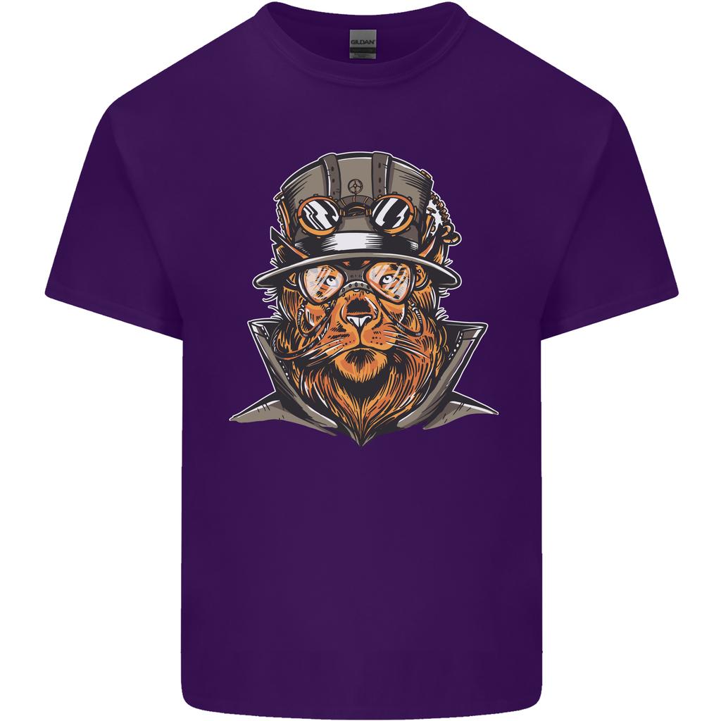 Steampunk Lion Unisexs Light Cotton TShirt
