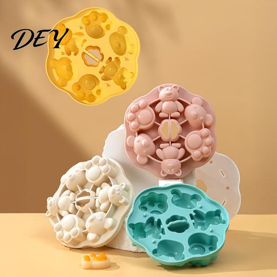 Kitchen Baking Supplies Silicone Baby Popsicle Mold, with 6 Grids, Cartoon Shape Pastry Easy to Clean Molds Tool, Flexible Non-stick Reusable