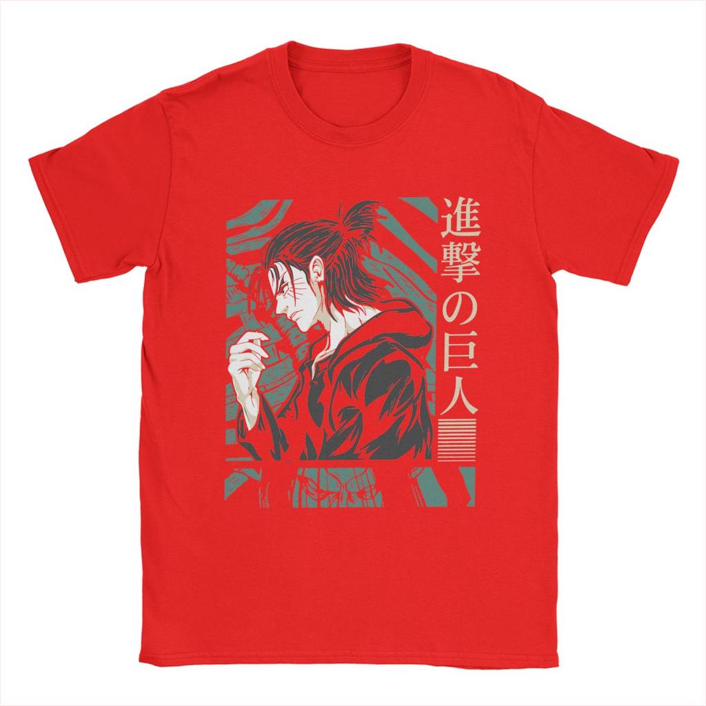 Humorvolle Hoffnung der Menschheit Eren Jeager Yeager AOT Anime T-Shirts Herren 100% Baumwolle T-Shirts Kurzarm T-Shirt Übergröße