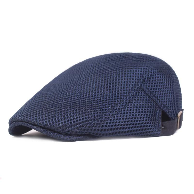

Summer thin hat men s hollowed mesh breathable forward hat light plate retro beret new average size