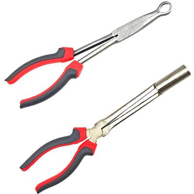 High-Voltage Round-Mouth Crimper & Spark Plug Wire Puller - High-Carbon Steel Pliers