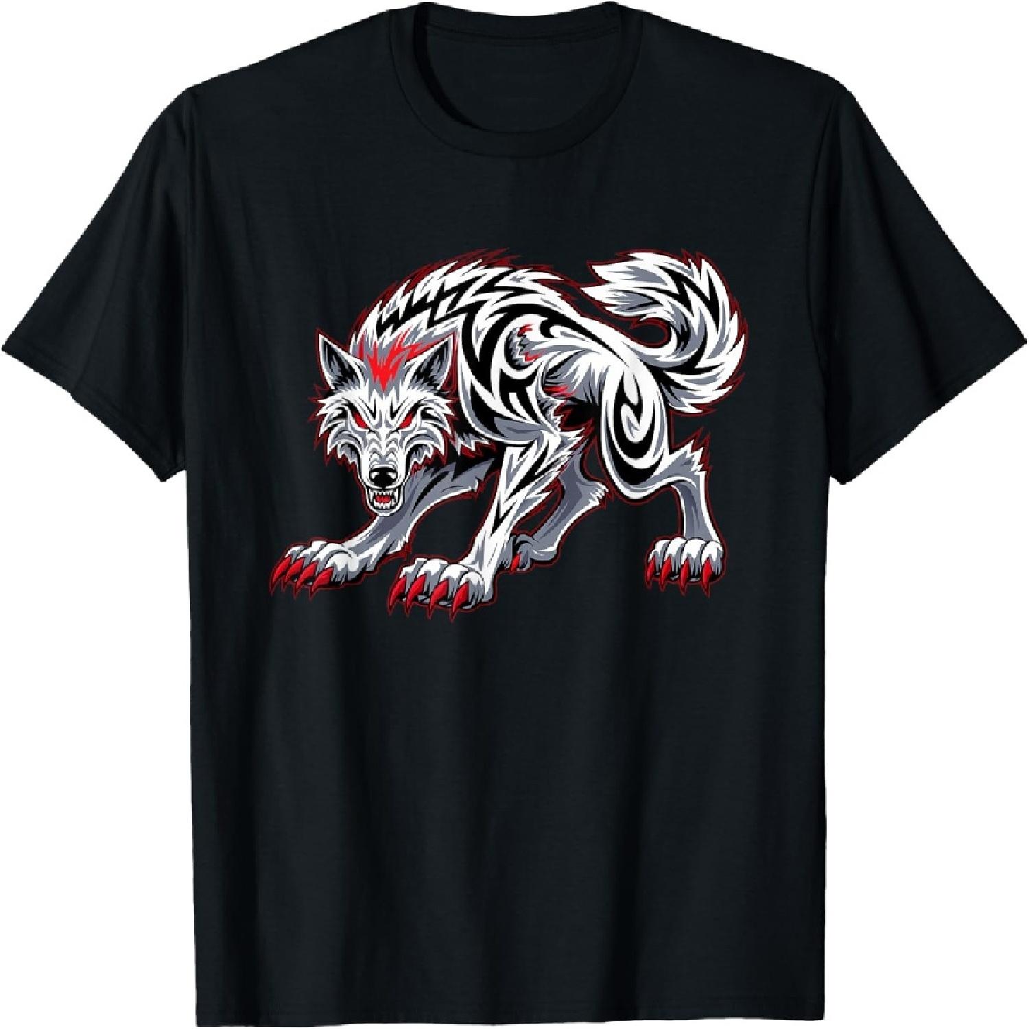 Смешная Черная Агрессивная Волк Красные Глаза Оборотень Футболка(1) S