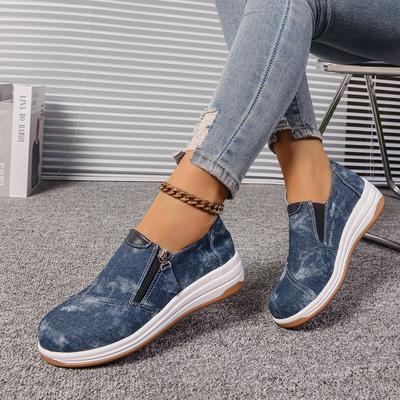 2024 Autumn and Winter New Women's Shoes Foreign Trade Fashion Thick-soled Wedge Heel Women's Casual Loafers Women's