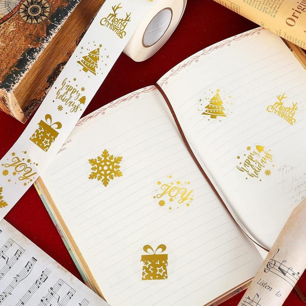 500pcs 1 Inch Round Transparent Merry Christmas Stickers Self Adhesive Holiday Stickers For Christmas Decor Wedding Party Cards