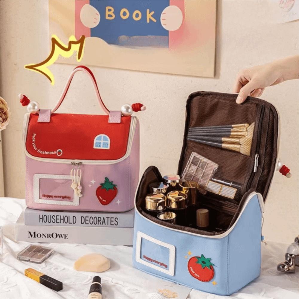 Large Capacity House Shape Cosmetic Bag Portable Cosmetics Handbag Cartoon Toiletry Pouch  Travel