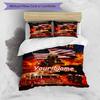 3PC Custom Name Firefighter Poster Bedding Set Duvet Cover Closure Includes 1 Duvet Cover & 2 Pillowcases for Bedroom