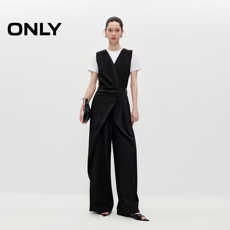 ONLY Women's Wrap V-Neck Wide-Leg Jumpsuit