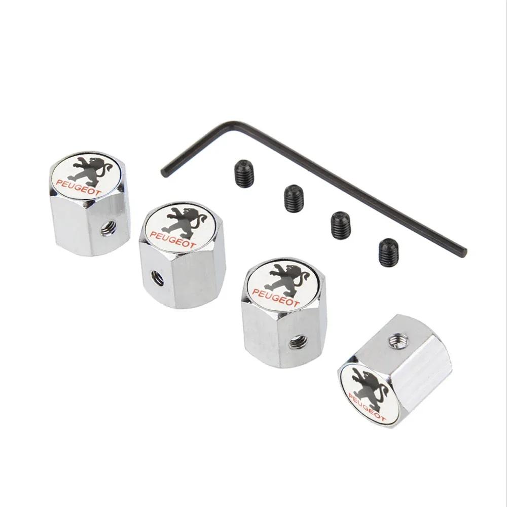 Anti-theft Car Wheel Tire Stem Valve Caps for Peugeot 407 206 107 307 308 406 408 208 301 3008 2008 208XS 208GTi Exterior