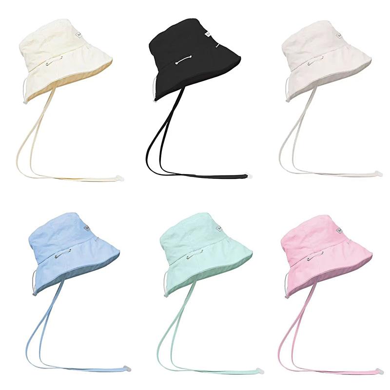 Women/Men Colorful Bucket Hat Hat With Tie Breathable Large Brim Adjustable Size Sun Hat Can Be Used As  Bag 54-58cm