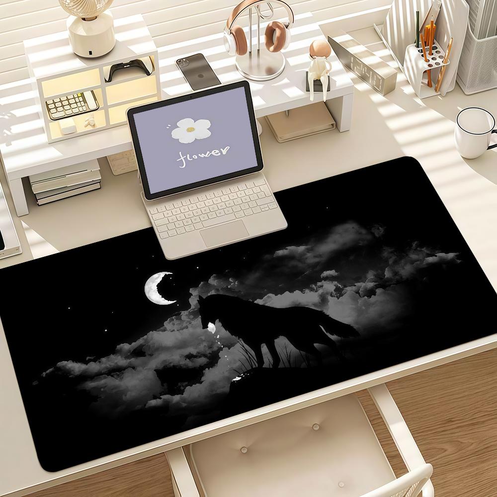 Wolf Mauspadd Anti-Rutsch-Gummikante Verriegelt Verdickt Laptop Gaming Schreibtischmatte