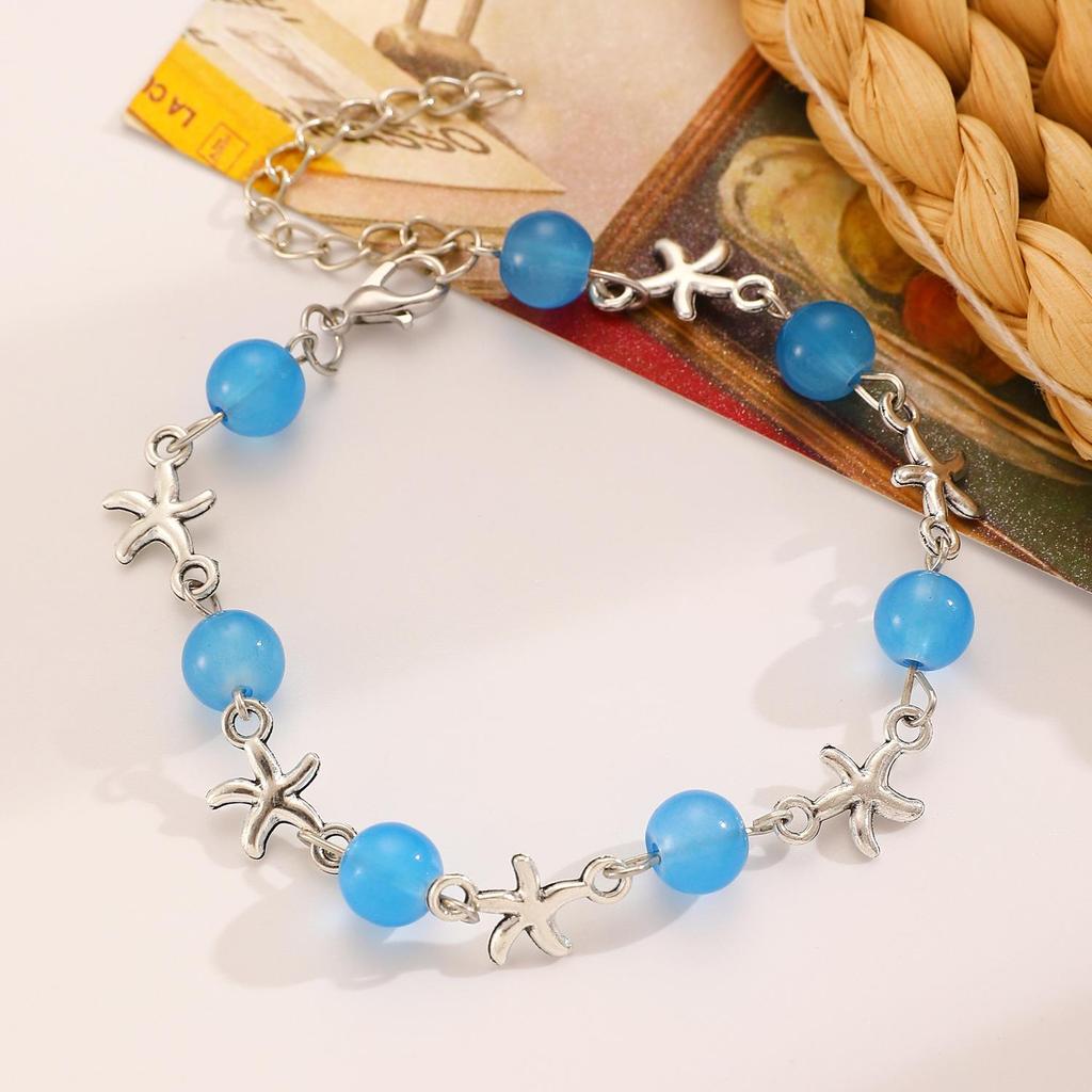 French Retro Crystal Beaded Pearl Bracelet for Women - Purple, Niche Design
