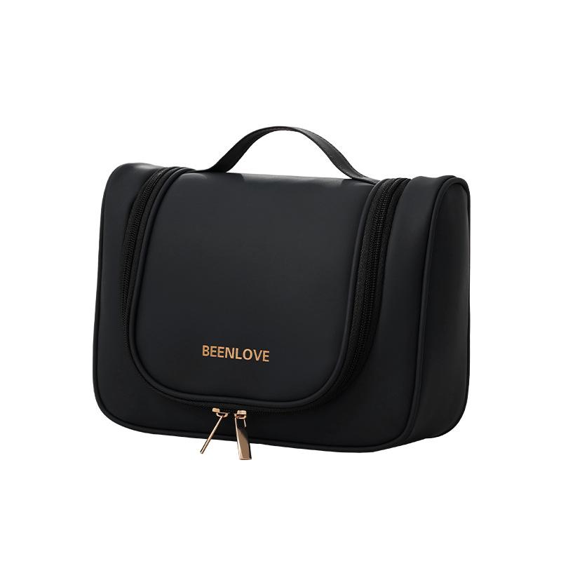 Hanging Fashion Cosmetic Case Waterproof Makeup Bag Zipper Closure Soft Handle Durable Large Capacity Pouch with Hook