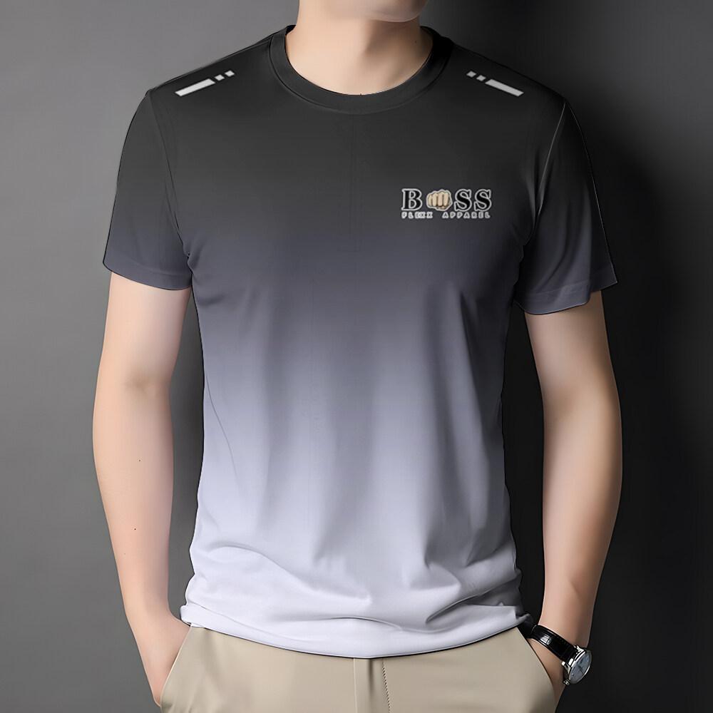 Fashionable men's T-shirt 3D printed gradient T-shirt men's casual shirt short sleeved breathable oversized T-shirt men's clothing men's T-shirt