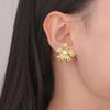 Flowers Stud Earrings Women Stainless Steel Gold Earring Trendy Daisy Cherry Blossom Jewelry Valentine Gift