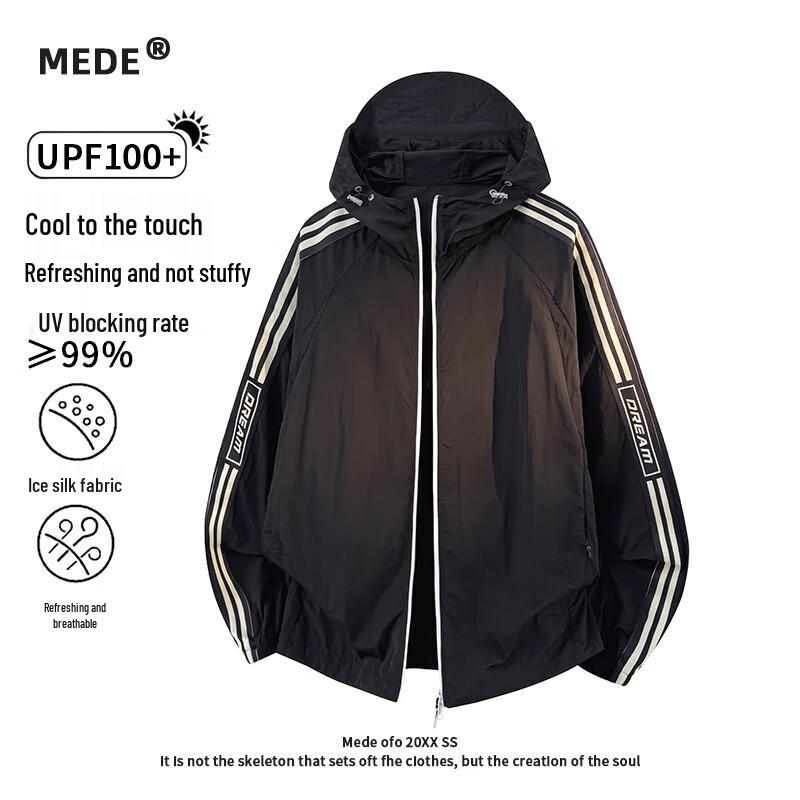 MEDE Men s Summer Hooded UV Protection Ice Silk Sun Protection Jacket XS
