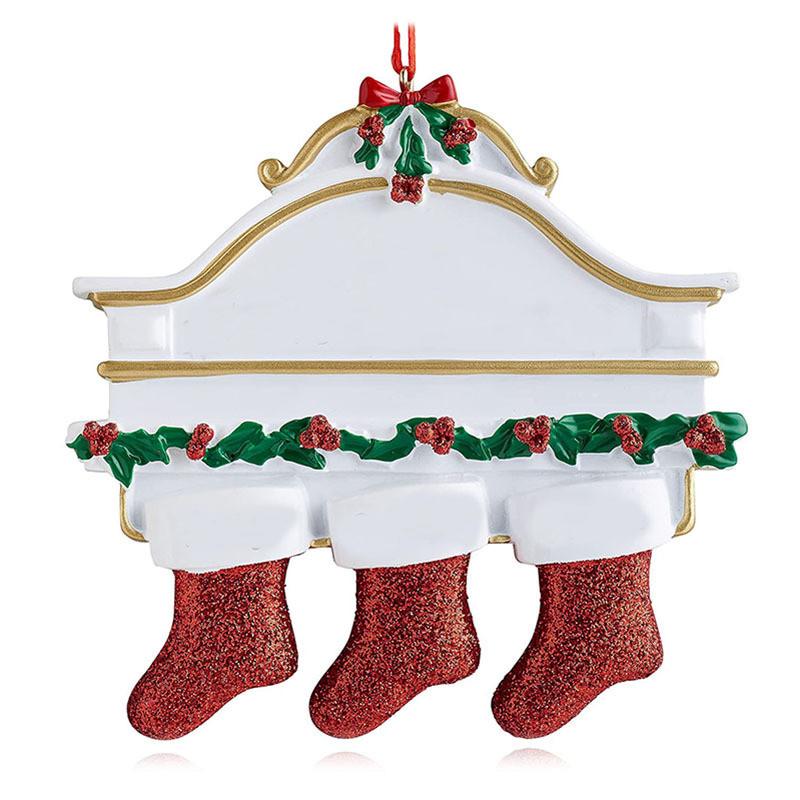 Christmas Resin Creative Stockings Family Nameplate Diy Christmas Ornament For Decor Home