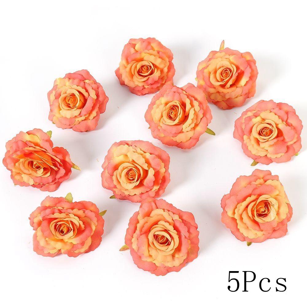 Autumn Orange Artificial Flowers Silk Fake Flowers for Home Room Decor Garden Wedding Decoration Bouquet Wreath Gift Accessories