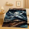 HD Sanrio Pirates of The Caribbean Jack Sparrow Johnny Depp Christmas Flannel Blanket,Soft Plush Throw for Home Bedroom Bed Sofa