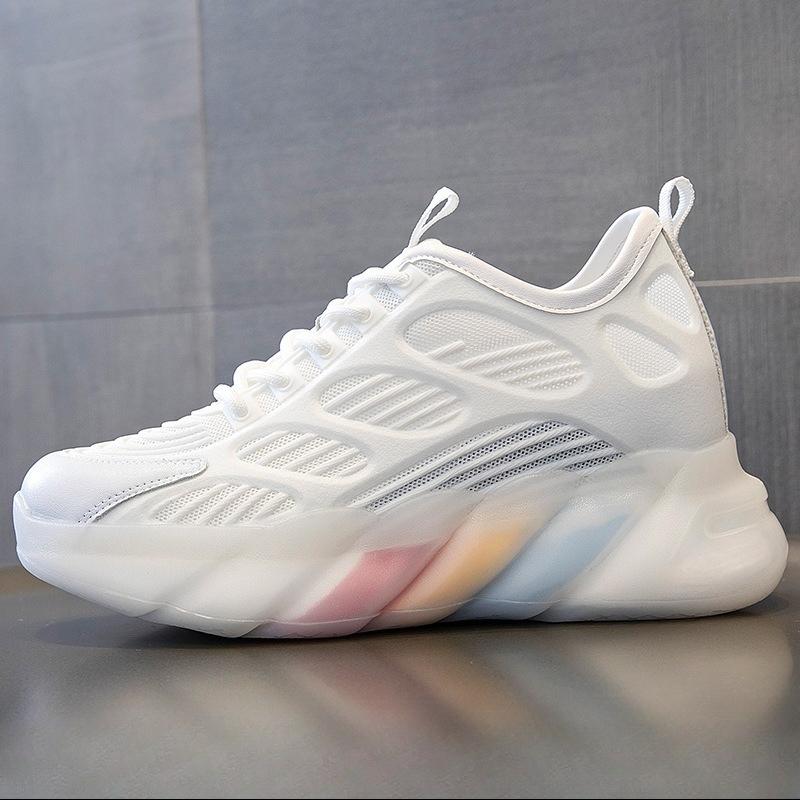 Four Season Casual Height Increasing Women'S Shoes, Waterproof Mesh Dad Shoes, Student Toe Flat Shoes