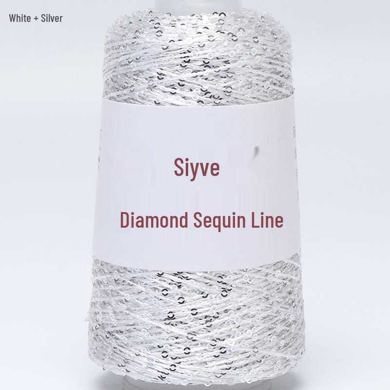 Filato di paillettes Siyue 2mm - Lana tessuta a mano per progetti fai da te (100 grammi)