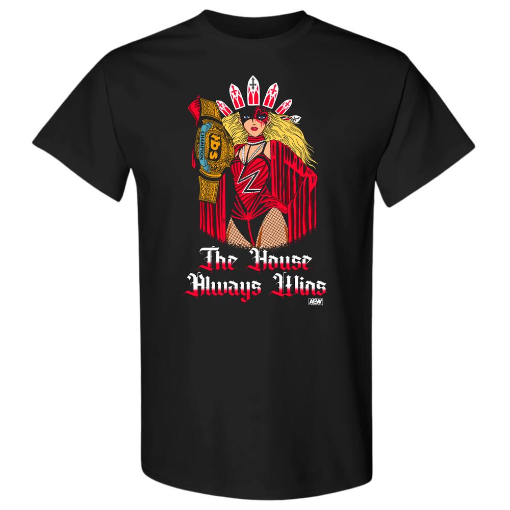 JULIA HART  THE HOUSE ALWAYS WINS AEW Official TShirt Unisex T-Shirt S