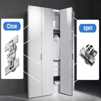 Charnières pliantes réglables pour meubles, Charnière de porte d'armoire et de placard pliante à 180°, Charnières invisibles à double cuvette, Charnière à abattant auto-portante