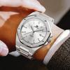 Octagonal Analog Quartz Olevs Stylish Stainless Steel Watch with Date Simple Suitable for and Job Large Metal Luminous Perfect As a Men's Watch,