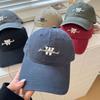 Spring and Summer American Letter Embroidery Washed Cotton Baseball Cap Children Big Head Circumference Deep Top Cap Men's Sunscreen Cap Tide
