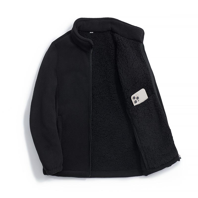 Fleece fleece thickened jacket for men and women's winter new versatile liner casual warm cotton-padded coat