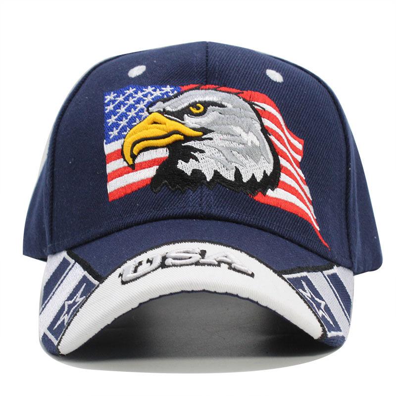 Eagle Embroidered Baseball Cap American Flag Cap Shade Letter Curved Brim Shade
