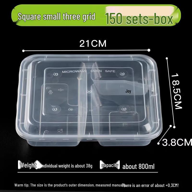 Disposable Transparent Multi-Compartment Food Container