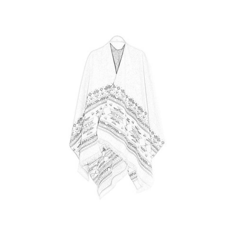 Travel large shawl women's imitation cashmere with double-sided cape geometric pattern fringe air-conditioning room cape summer