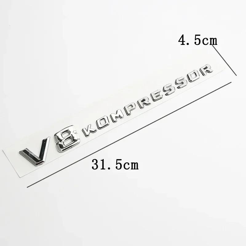 3D ABS V8 V12 KOMPRESSOR Letters Side Fender Emblem Badge Sticker For Benz C E S R CLA CLS CLK SLK SLR AMG