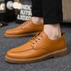Breathable Thick-Soled Work Simple Leather Surface Soft Leather British Men'S Casual Dress Leather Shoes Non-Slip Moisture Shoes
